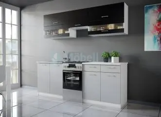 Max fekete szürke konyhabútor 210 cm