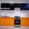 Max fekete narancssárga konyhabútor 250 cm